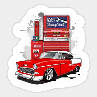 1955 Gypsy Red Chevy Bel Air Garage Built Sticker